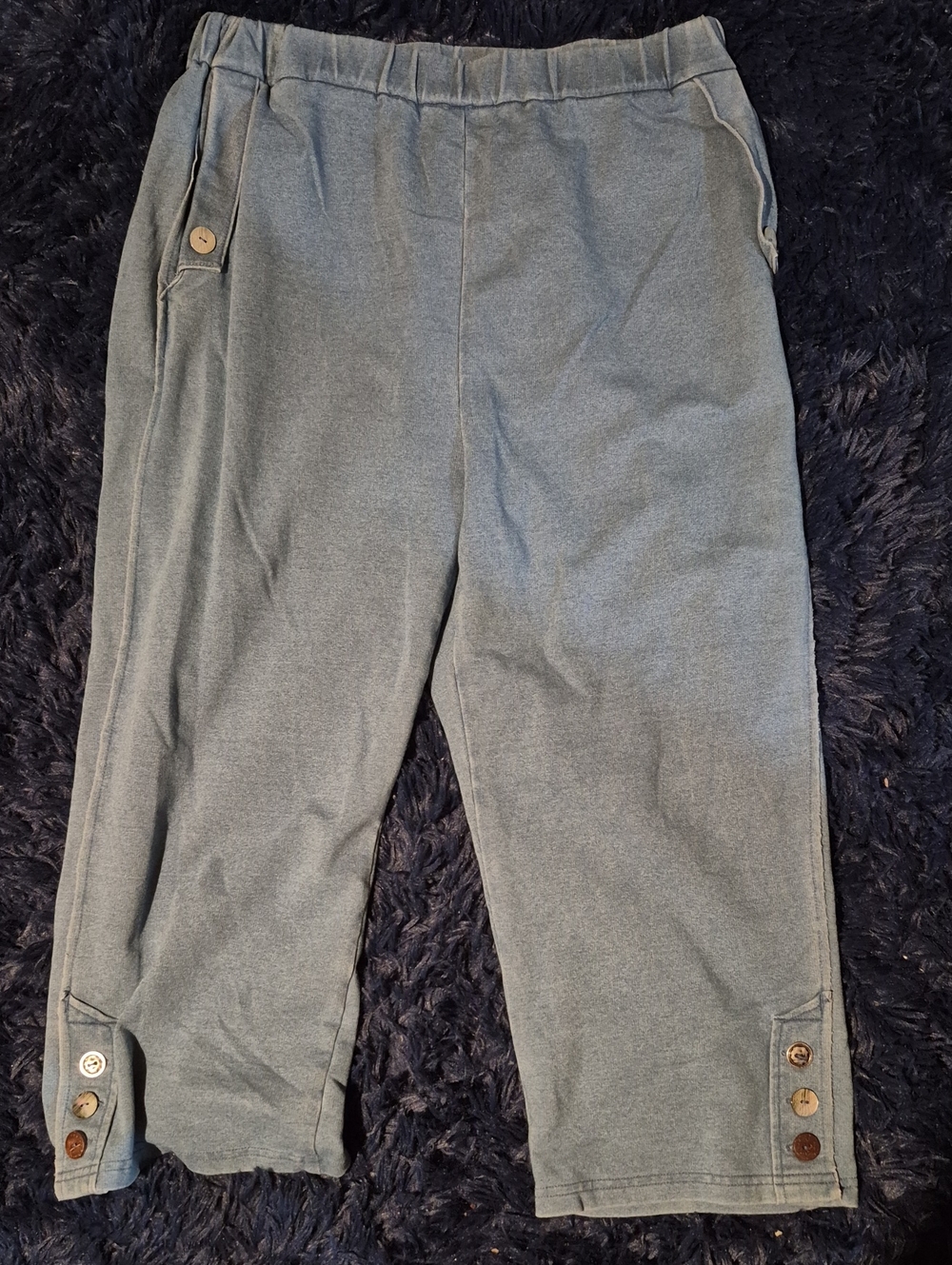 neon buddha Gray Elastic-Waist Jogger Pants with Button Hem
